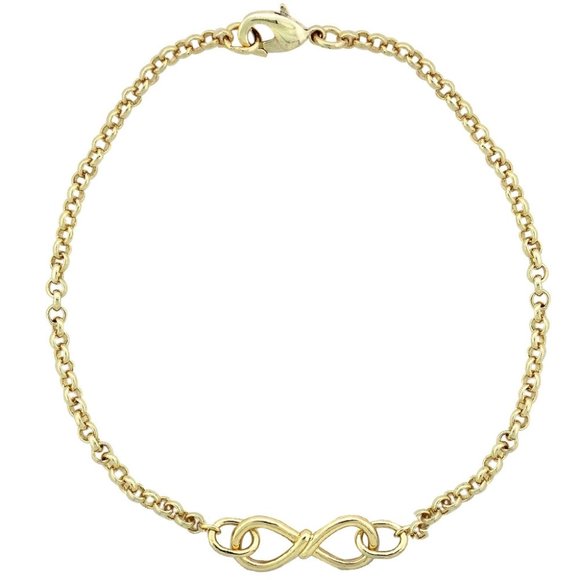 New: Gold Tone Brass Twist Infinity Bracelet - Picture 1 of 1